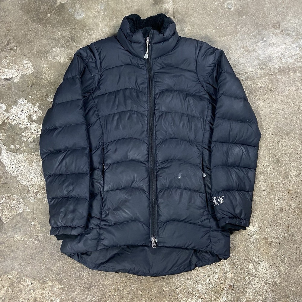 Mountain Hardwear Down Puffer Jacket Women's Size XS Black Fleece Lined Full Zip